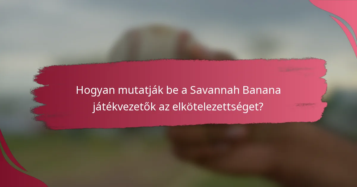 Hogyan mutatják be a Savannah Banana játékvezetők az elkötelezettséget?